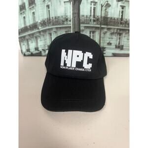 NPC Pixel Gamer Baseball Cap, Adjustable Funny Gamer Hat, Black